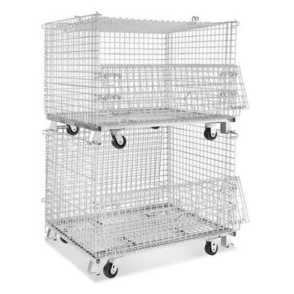 Steel Galvanized Folding Storage Cage with Caster