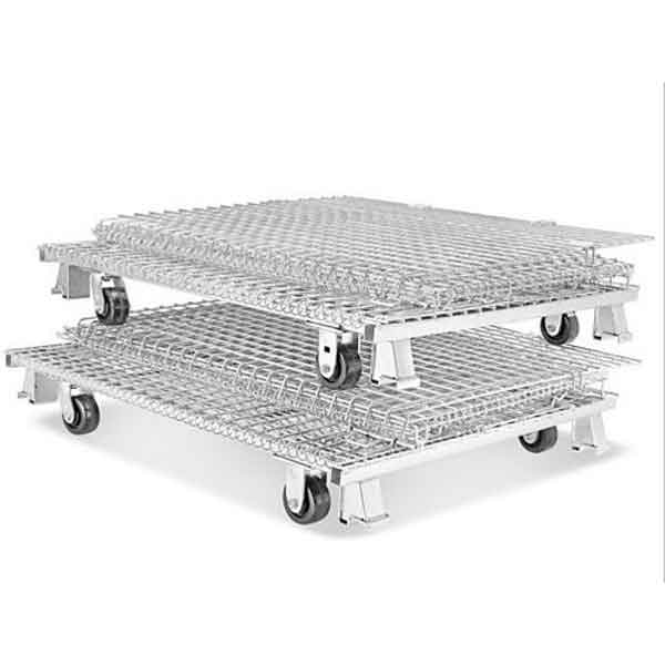 Steel Galvanized Folding Storage Cage with Caster