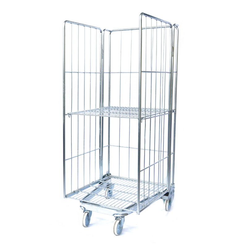 Large Foldable Steel Roll Container Trolley